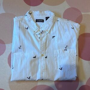 Chaps button down t shirt with whales and anchors
